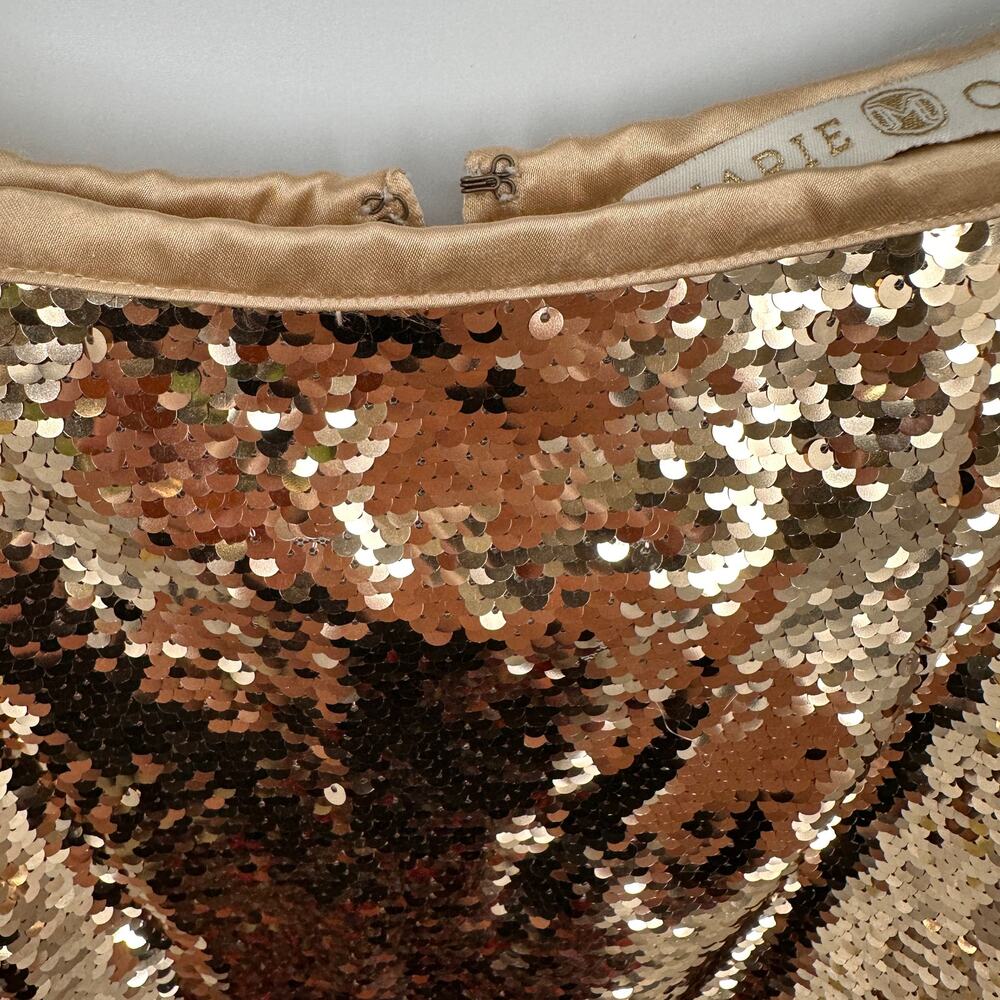 MARIE OLIVER NWT Wray Midi Skirt in Gold Sequin // 2 - Picture 8 of 15
